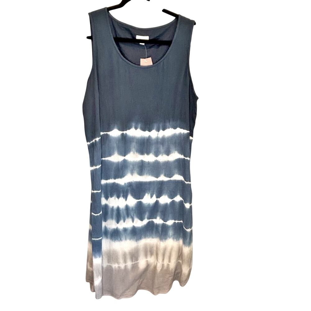 J. Jill Pure Jill NWT Dip Dyed Sleeveless Texture Midi Dress - size Large Petite